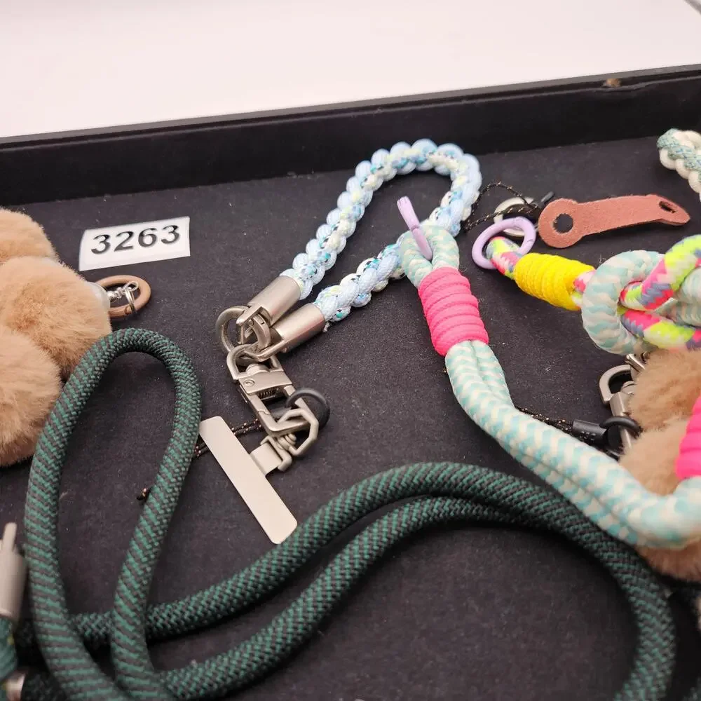 PHONE WRIST STRAP LANYARD LOT PARACORD CELL PHONE CHARM POM POM